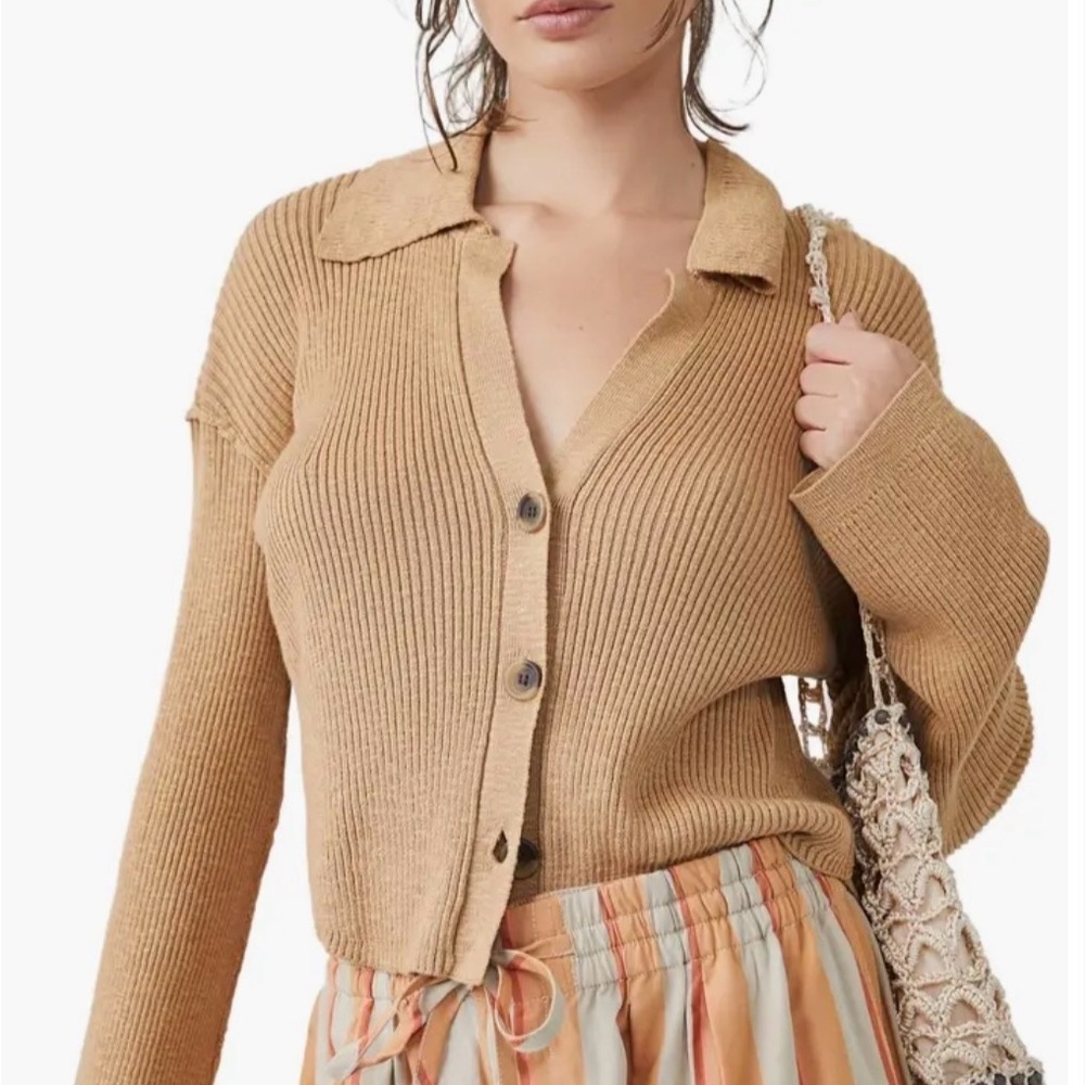 Free People Medium Button-Up Sweater